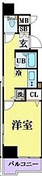 アヴァンティーク銀座東 1Kの間取図画像