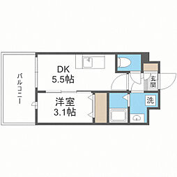 LiveCasa県庁前 1DKの間取図画像