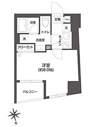 GRAN PASEO 市谷甲良町 14階1Kの間取り