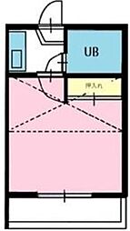 ベルエアー高幡不動 2階1Kの間取り