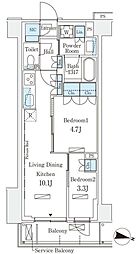 ロイヤルパークス赤羽サウス 4階2LDKの間取り