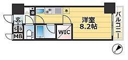 アスヴェル神戸元町海岸通 ワンルームの間取図画像