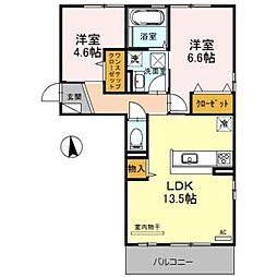 ビスターレ 2LDKの間取図画像