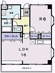 レソール 2LDKの間取図画像