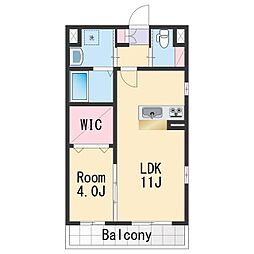 ｍ．なつ＆秋 1階1LDKの間取り