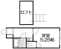 ヨーロピアン3番館 1階1Kの間取り