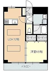 ルネス東海岸 1LDKの間取図画像