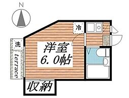 ウッド成城 1Kの間取図画像