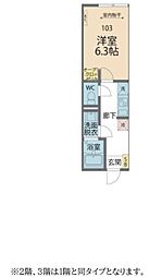 相模原市緑区橋本4丁目アパート 1Kの間取図画像