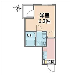 カインドネス八王子片倉B棟 3階1Kの間取り