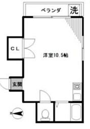 稲川ビル 3階ワンルームの間取り