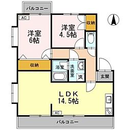 アメージングエステート 2LDKの間取図画像
