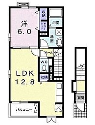 ワンリヴァー 1LDKの間取図画像