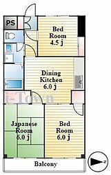 ヒルズセントポール 3DKの間取図画像
