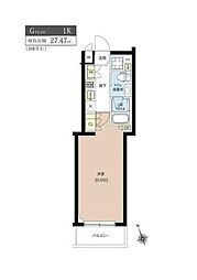 ガリシア蒲田サウス 1Kの間取図画像