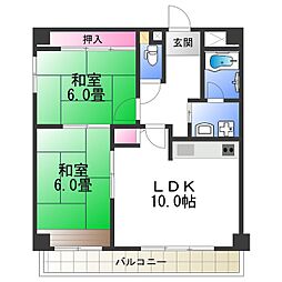 アンボジュール日愛 2LDKの間取図画像