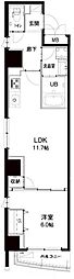 シルヴァーアウル 1LDKの間取図画像