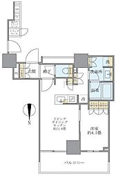 ブリリアタワー上野池之端 1LDKの間取図画像