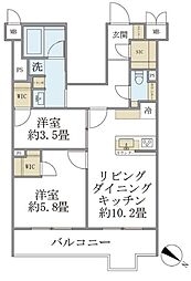 ビューテラス茗荷谷 2LDKの間取図画像