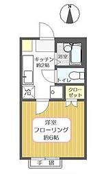 ウェンディ 1Kの間取図画像