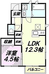 FORET MOTOMACHI I 1階1LDKの間取り
