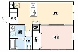 KTH堀切 3階1DKの間取り