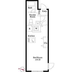 ＭＤＭ池尻大橋II 1階ワンルームの間取り