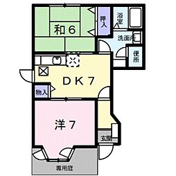 JR紀勢本線 海南駅 徒歩21分の賃貸アパート 1階2DKの間取り