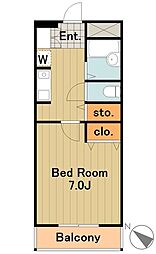 スペランザ 1階1Kの間取り