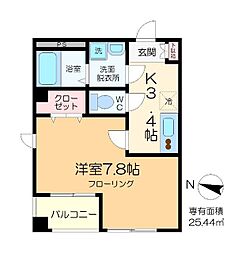 プロムナドゥ瑞江 3階1Kの間取り