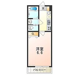 CASA七道 1Kの間取図画像