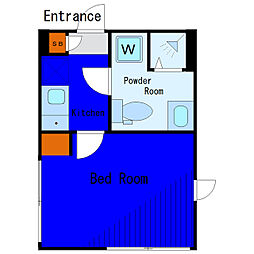 京急空港線 穴守稲荷駅 徒歩4分の賃貸アパート 2階1Kの間取り