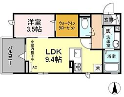 ファインカシワ 1LDKの間取図画像