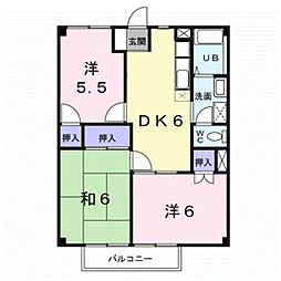 プロムナード菖蒲I 2階3DKの間取り