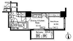 ParkAxis元浅草STAGE 1DKの間取図画像