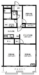 第二浅羽野ハイツ 1階3DKの間取り