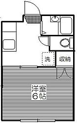 ラメゾンF-21 1Kの間取図画像
