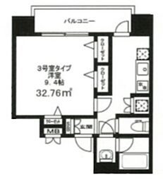ファイブフォー白金 1Kの間取図画像