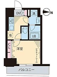 レガリア新中野 5階1Kの間取り
