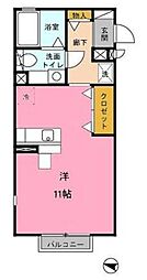 クレセントモナリエ ワンルームの間取図画像