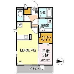 エトワール西小路 1LDKの間取図画像