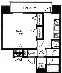 ファイブフォー白金 1Kの間取図画像