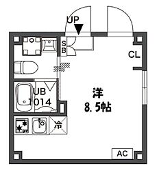 京王線 笹塚駅 徒歩10分の賃貸マンション 4階ワンルームの間取り