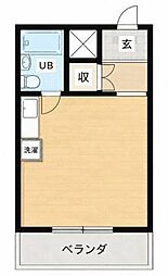 横浜エースマンション ワンルームの間取図画像