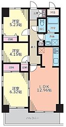 コンポステラ飯塚 9階3LDKの間取り