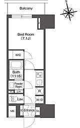コンフォリア東上野 5階1Kの間取り