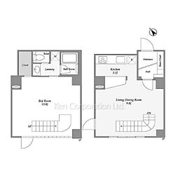 ミリアレジデンス南麻布 2階1LDKの間取り