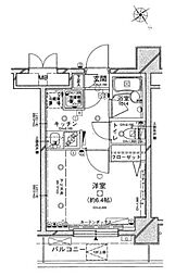 パレステュディオ芝浦TokyoBay 1Kの間取図画像