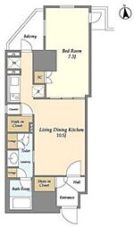 ライトテラス秋葉原 9階1LDKの間取り