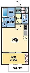 メゾン・ドゥ・アッシュ妙典 1LDKの間取図画像